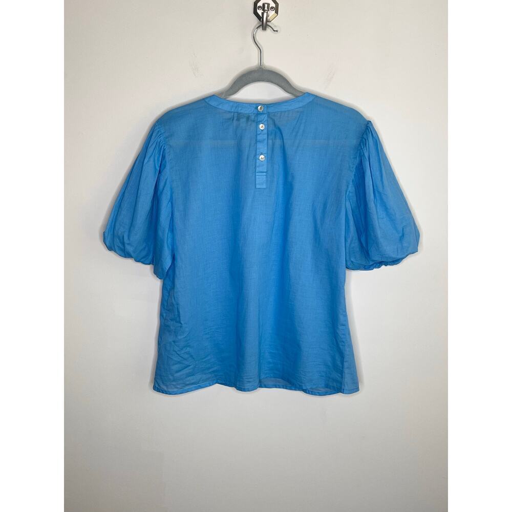 NWT Olivia James The Label Annie Puff Sleeve Blouse Sky Blue Women's Size S - Picture 6 of 8